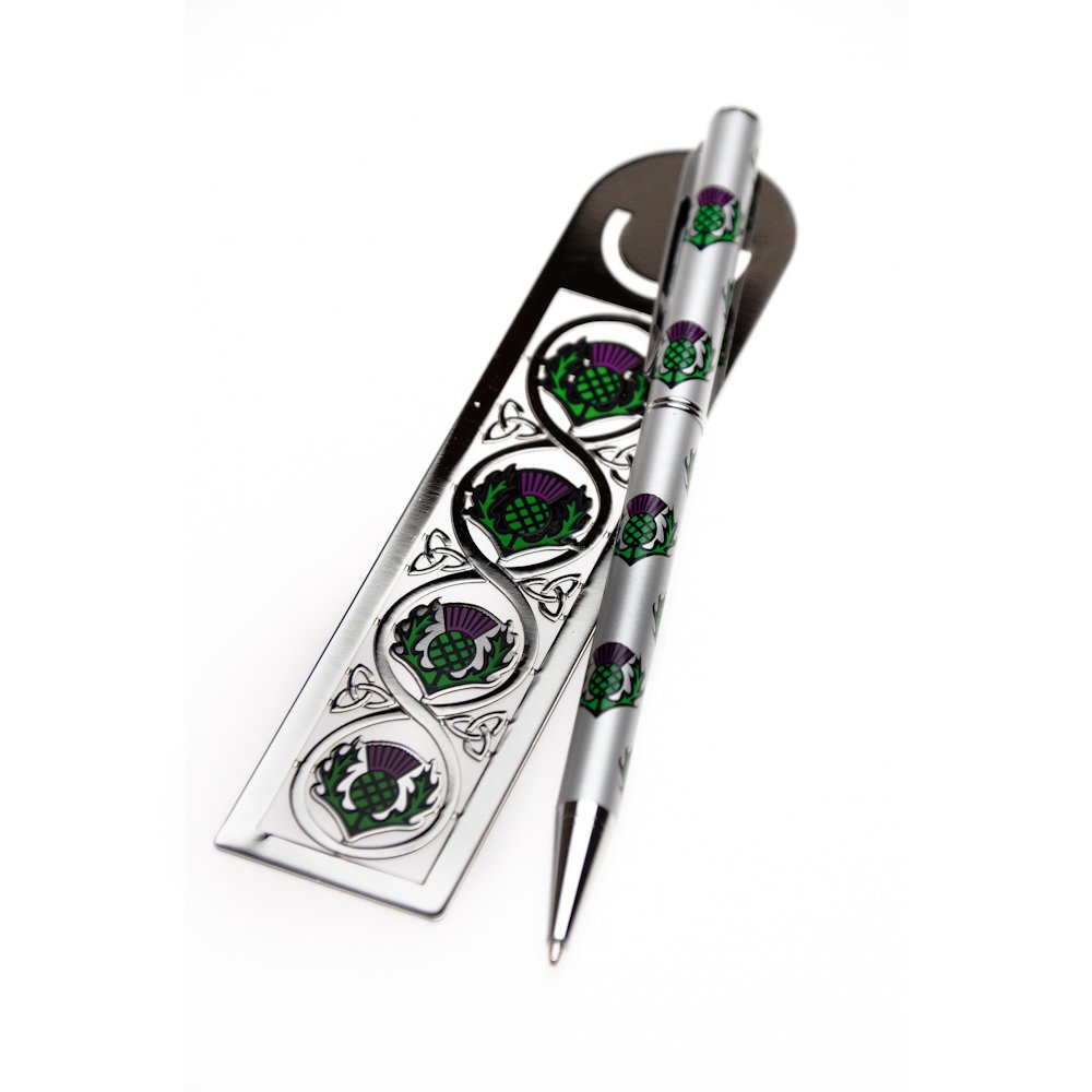 Pen and Bookmark in a Scottish Thistle Design. Celtic Glass Designs presents Sea Gems stunning range of Pens in Celtic and Mackintosh Designs. These significant and expressive gifts are ideal for Christmas, Hogmanay, Burns Night, Valentine’s Day, Mother’s Day, Father’s Day, Easter, birthdays, anniversaries, corporate events and special celebrations. FREE SHIPPING!