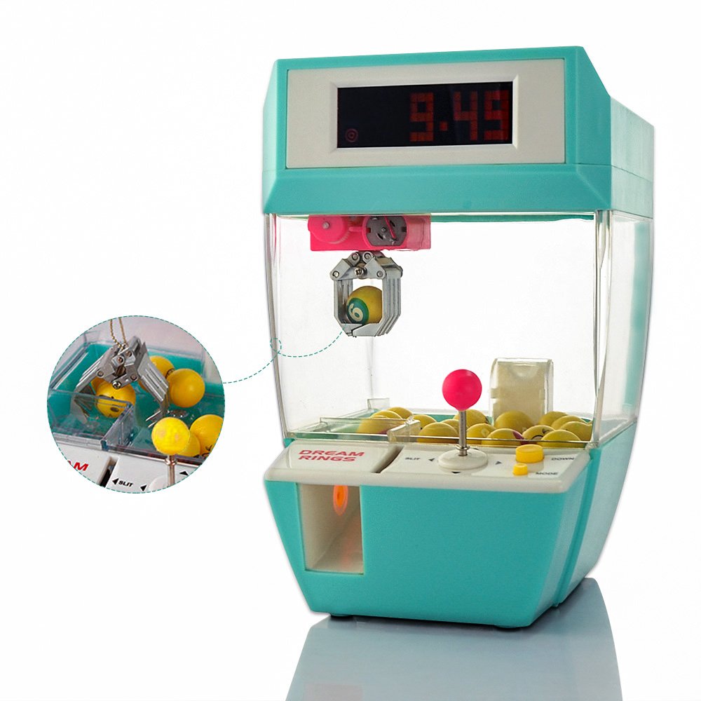 Mini Claw Machine Game Arcade Crane Grabber Toy Claw Balls Alarm Clock