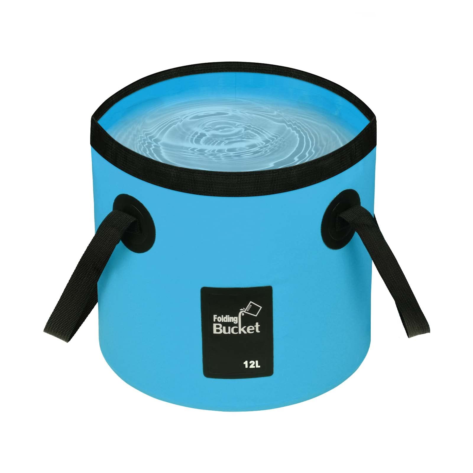 Handy Folding Bucket 12L, Portable Collapsible Bucket for Plumbing Camping Traveling Hiking Fishing Boating and Gardening (Blue, 12L)