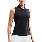 MIER Womens Sleeveless Golf Shirts - Quarter Zip UPF 50+ Collared Polo Tank Tops, Quick Dry Zip Up Tennis Sports Active Tee