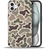 Akinmi Case for iPhone 16,Exquisitely Pattern Double Protective Phone Cover Cases Soft Silicone for iPhone 16-Camouflage(Gray)