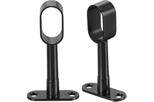 uxcell 2 Pcs Adjustable Closet Rod Support Bracket, Rod Holder Wardrobe Accessories Clothes Rail Seat for Bedroom Bathroom, B