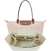Lckaey Organizer Insert for Longchamp Le Pliage, Premium Felt Bag For Handbag Women Purse Large Long Champ organizer 2025beige-M
