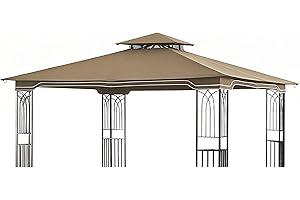 SCOCANOPY Replacement Gazebo Canopy for 10 x 12 Regency II Patio Gazebo Model L-GZ798PST,L-GZ798PST-E,A111014400,A101004104,A101004105 (Khaki)