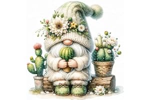 BOHADIY Succulents Diamond Painting Kit for Adults - Gnome Gem Art - 12x12 Inch - Modern Style - Non-Foldable