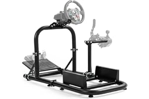 Gazzyt Racing Simulator Cockpit Vertical Structure 50mm Round Tube Fit for Logitech/Thrustmaster/Fanatec/Moza G25 G27 G29 G920 T248 Adjustable without Wheel,Pedal,Shifter,handbrake,Seat