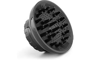 VELARIONNA Universal Hair Diffuser Hair Dryer Diffuser Attachment for Curly and Natural Wavy Hairs Professional Blow Dryer Diffusers Adjustable from 1.4 Inch to 2.6 Inch(COLOR:black)