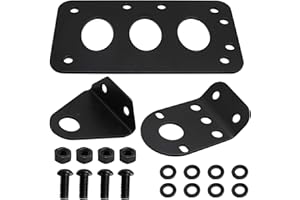 CADUFUELLY Motorcycle Custom Horizontal Vertical Zigzag Style Side Mount License Plate Bracket 7" x 4" Replacement for Harley Davidson Touring Bobber Chopper Honda Kawasaki Suzuki Yamaha (Black)