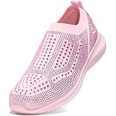 SoleEase Women's Sparkly Rhinestone Shoes, Breathable & Lightweight Mesh Glitter Sneaker for Casual, Walking, Working, Shopping and More