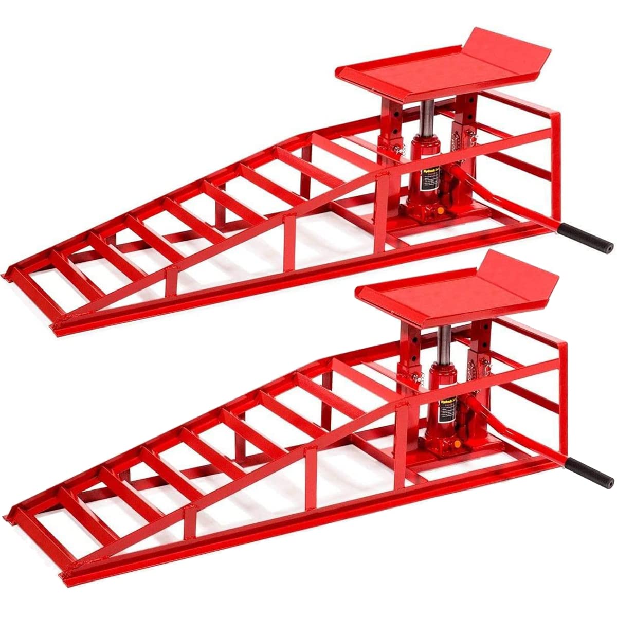 Photo 1 of Stark Auto Ramp Low Profile Car Lift Service Ramps Truck Trailer Garage Automotive Hydraulic Lift Repair Frame (Red)