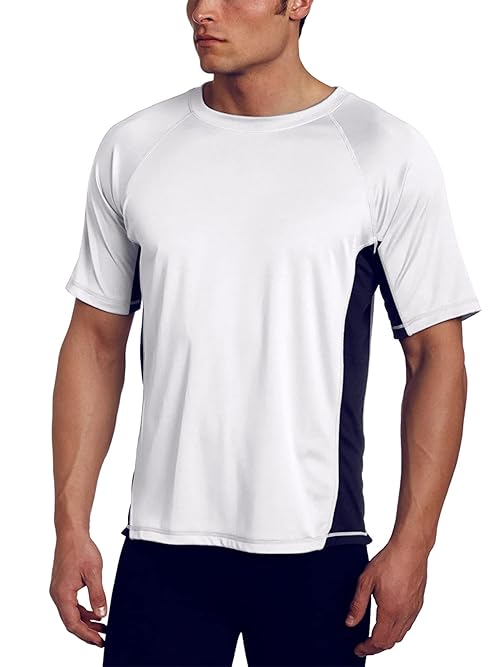 Kanu Surf Men’s Swim Shirt with Short Sleeves – UPF 50+ Rash Guard for Men with Quick-Dry Fabric (5X)