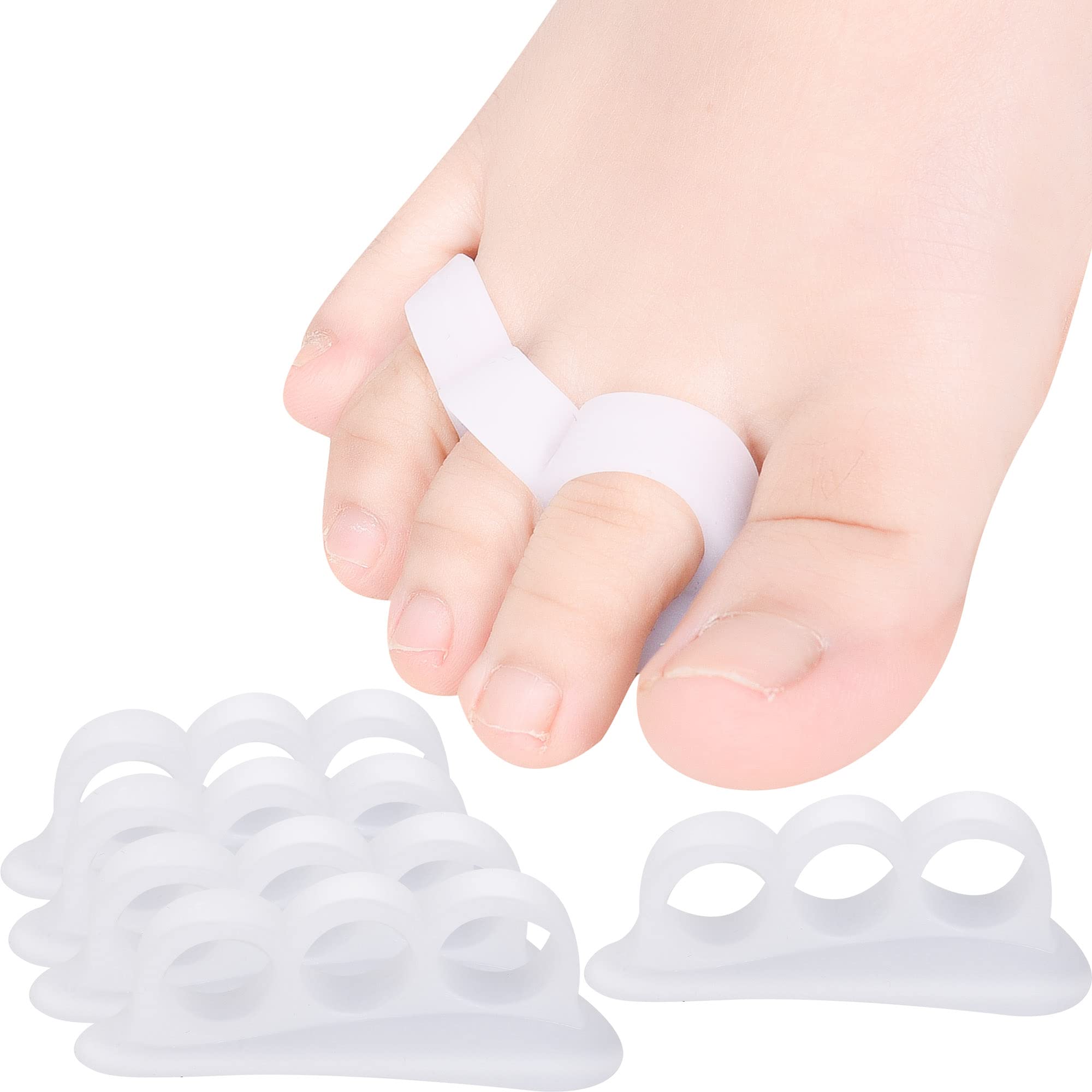 DYKOOK 6 PCS Hammer Toes Straightener Toe Corrector | Toe Separator | 3 Loop Design Pinky Toes Joint Realign | Crooked,Curled,Overlapping Straightener | Gel Crests Splints Cushion Support