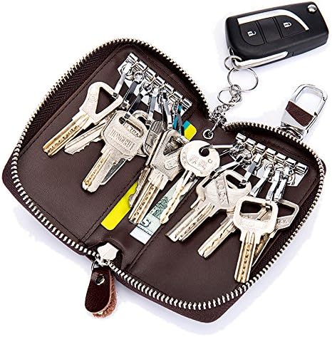 Zitokin Large Leather Key Case Wallet with 12 Hooks & 1 Keychain