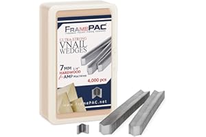 FramePac V Nails for Picture Frames Hardwood (AMP) 7mm (1/4 Inch) [4000 V-Nail Pack, Stacked] - (for use in Automatic V Nailer for Picture Framing, Automatic V Nailer for Picture Frames)