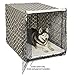 MidWest Homes for Pets XL Dog Crate Cover with Teflon Fabric Protector, Poly-Cotton Privacy Kennel Cover Fits Most 48-inch Crates, Brown Designer Print, Washable, Reduces Barking