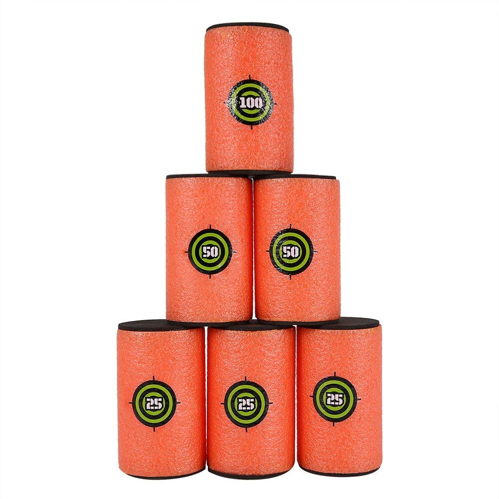 TOPWAYS® 6pcs EVA Soft Foam Dart Bullet Target for Nerf N-strike Toy Gun Elite Series Blasters (Big, 10.5cm)