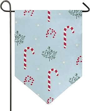 SENNSEE Hausflagge Weihnachts-Zuckerstangen-Muster, 30,5 x 45,7 cm