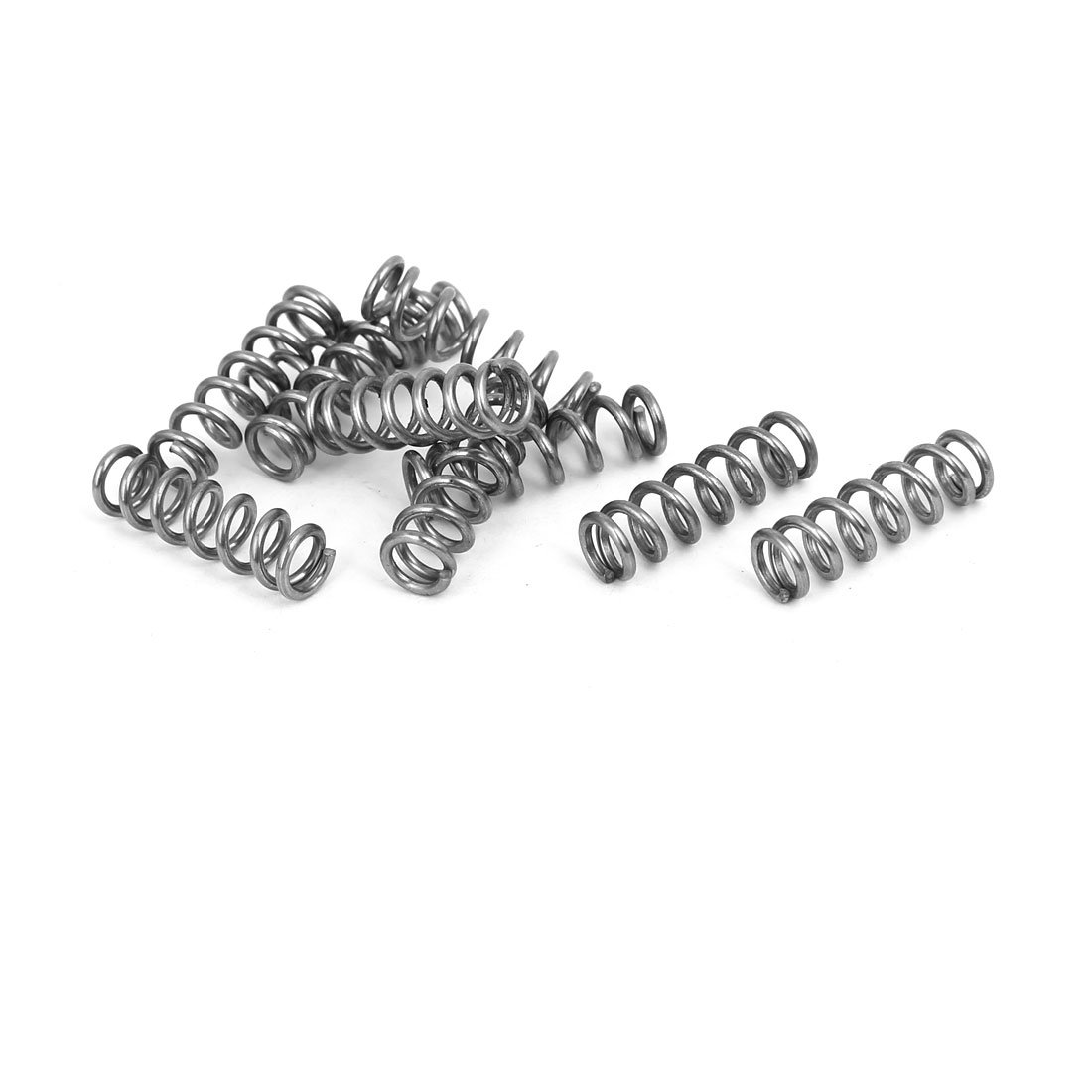 sourcingmap Compression Spring,304 Stainless Steel,6mm OD,1mm Wire Size,20mm Free Length,Silver Tone,10Pcs