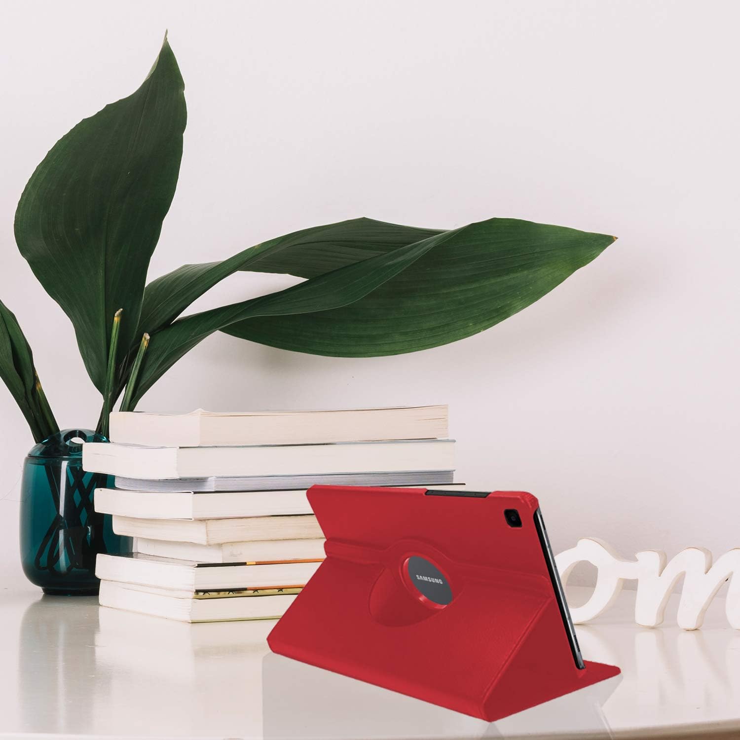 DN Technology Case For Samsung Galaxy Tab A7 10.4 inch 2022/2020 Multi Angle 360° Rotating Smart Folio Protective Tablet Cover (SM-T509/T500/T505/T507) (RED) - Image 3