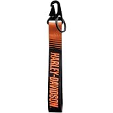 Plasticolor 004532R01 Orange Harley-Davidson Text Wristlet Lanyard Style Key Chain