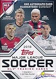 2018 Topps MLS Major League Soccer EXCLUSIVE Factory Sealed Retail Box with AUTHENTIC MLS AUTOGRAPH Card & 8 Packs! Look for Cards, Parallels, Relics & Autographs of all the Biggest MLS Stars! WOWZZER