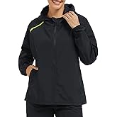 NINGMI Women's Raincoats Rain Jacket Waterproof Raincoat with Hood Lightweight Windbreaker Zipper for Hiking Outdoor Travel