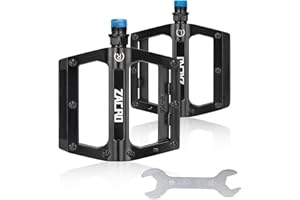 Zacro Bike Pedals of 9/16 Inch, Mountain Bike Pedals with 2 High-Speed DU Sealed Bearings, Aluminum Bicycle Flat Pedals, Non-