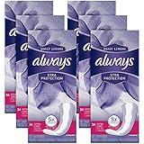 Always Xtra Protection Daily Liners, Extra Long Feminine Panty Liners, 34 Count - Pack of 6 (204 Total Count)