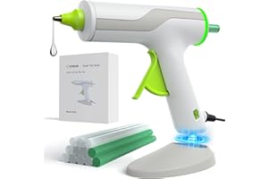 ETOOLAB Hot Glue Gun Full Size 100W with Anti-Drip Nozzle, Large Glue Gun Kit and Sticks Set 12PCS(7/16") Premium Glue Sticks for Home Repair, Crafting DIY, Arts, Sealing, Decorations[Magnetic Base]