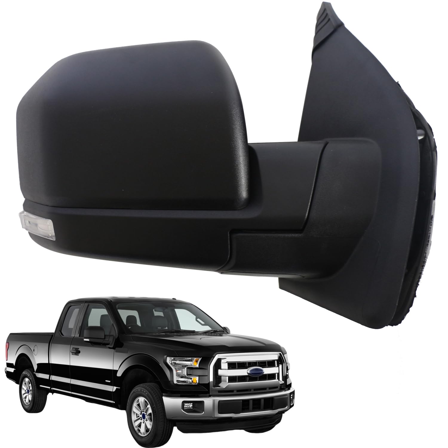 Photo 1 of Marretoo for Ford F150 Side Mirror replacement Right Passenger for 2015-2020 F-150 Accessories 11 pins Power Glass Turn & Puddle Lamp Temperature Sensor Heated Blind Spot Monitoring