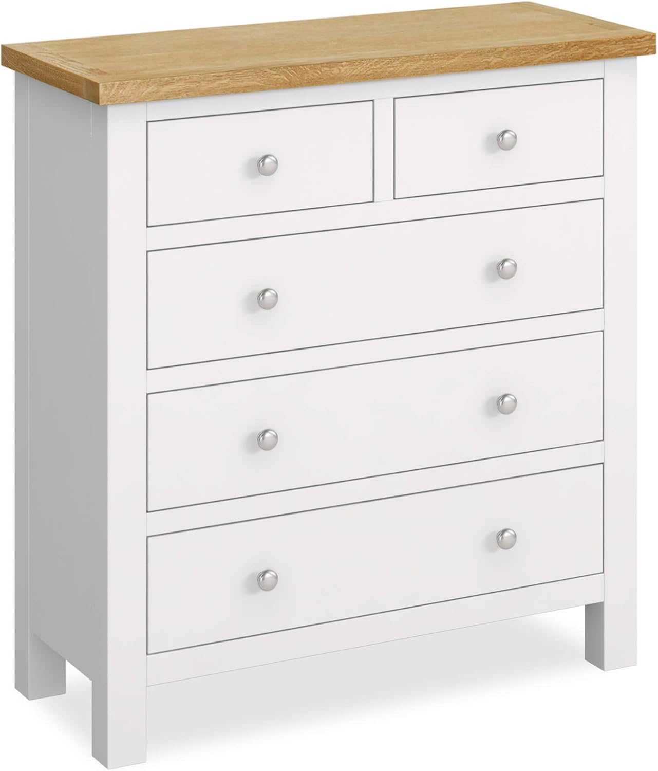 RoselandFurniture Farrow White 2 Over 3 Chest Of Drawers Contemporary