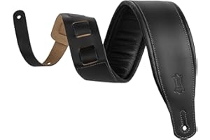 Levy's Leathers 3" Wide Amped Leather Series Guitar Strap with Foam Padding and Garment Leather Backing; Black (M26PD-BLK)