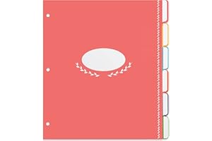 Jot & Mark Blank Recipe Binder Dividers with Tabs | Six Customizable Organizer Dividers for 8.5"x11" 3-Ring Binders (Rainbow)