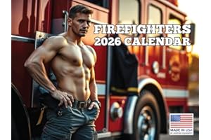 POSTER FOUNDRY Sexy Fireman Calendar 2026 Hot Firefighter Monthly Wall Calender 12 Month | American Made In The USA