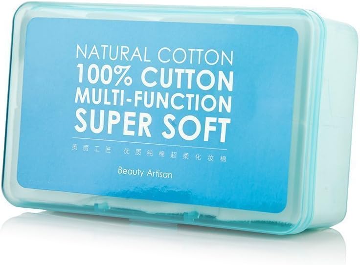 Remove Facial Makeup Cotton Pad- Super Thin Soft Make up 100% Pure Square Cotton Puff with Strong water absorption 1000 PIECES RANDOM COLOR of box(BLUE OR WHITE)