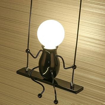 Buy Akdsteel Fashion Single Head Person Shape Wall Lamp Holder For Kids Bedroom Decor Without Bulb Black Online At Low Prices In India Amazon In