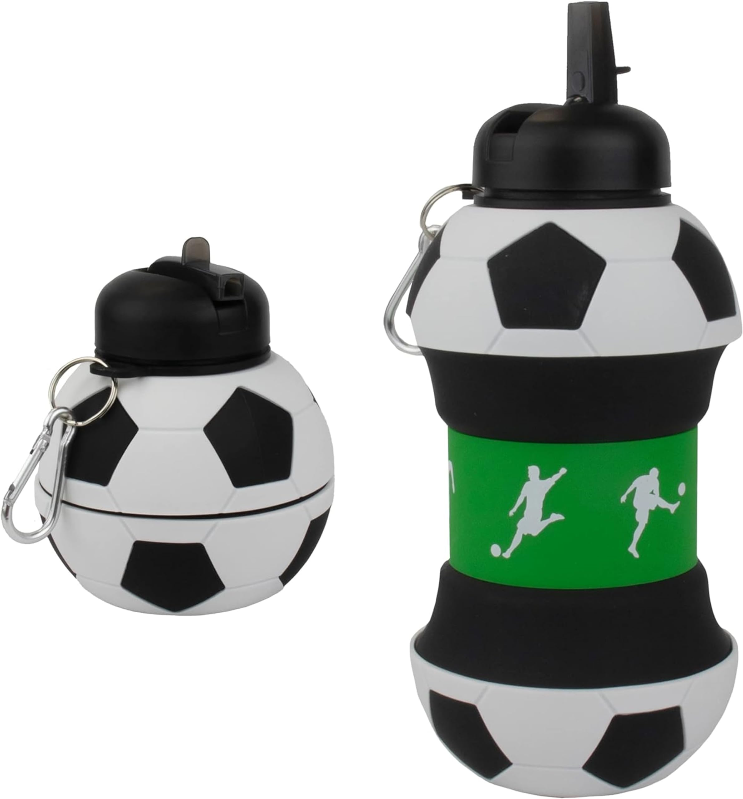 Photo 1 of Maccabi Art Clip-On Collapsible 1 Liter, 34 oz. size BPA-Free Silicone Soccer Ball Large Water Bottle for Kids