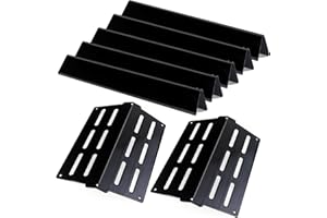 STCNADCR 2 Pack Heat Deflector& 5 Pack Flavorizer Bars Grill Replacement Parts for Weber Genesis 300 Series E310 E320 E330 S310 S320 S330 E-310 E-320 S-310 S-320，Porcelain-enameled