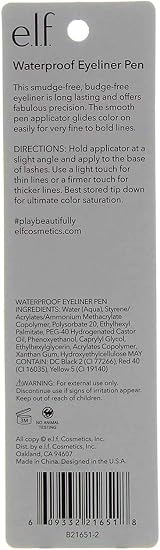 e.l.f. Essential Waterproof Eyeliner Pen - Black Long Lasting Eye Liner view 6