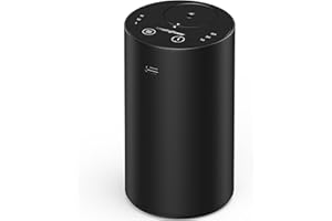 AMAZING FLOWER Waterless Essential Oil Diffuser, Rechargeable Scent Diffusers with 3 Mist Levels & Timers, Portable Aromatherapy Diffuser for Home Car Room Studio Office, Black Metal