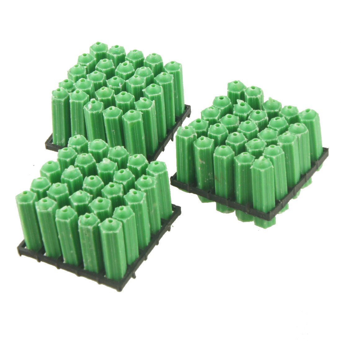 sourcingmap Green 8mm Diameter Nonslip Masonry Plastic Wall Plugs Fasteners (75 Piece)