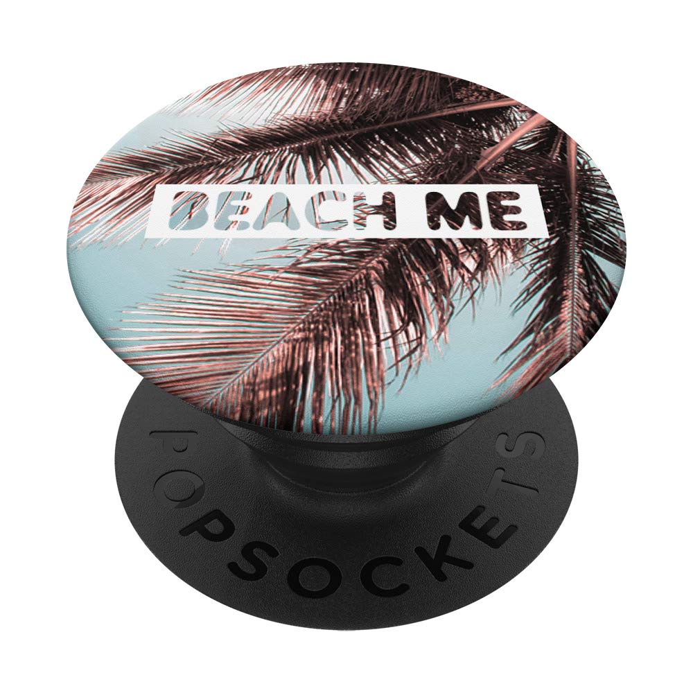Beach Me Tropical Sunset Palm Tree Beach Pink Gift #3 PopSockets Swappable PopGrip