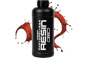 HATCHBOX 8K 3D Printer Resin Pro, High Precision Low Odor UV Curing 405nm Photopolymer 3D Printing Resin Liquid for LCD DLP Printing, 1000g Red