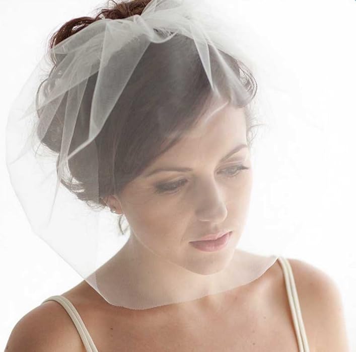 Jovono Bridal Hair Veil Net Veils Wedding Birdcage Veil With Comb