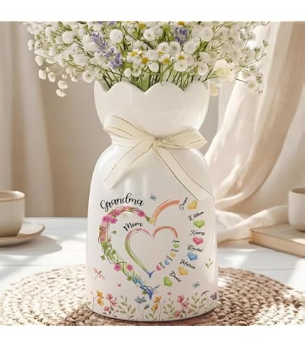 Amazon.com: WANDER PRINTS Personalized Ribbon Tie Flower Vase