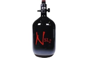 Ninja Paintball SL2 Carbon Fiber AIR Tank - 68/4500 SL 2 - Black/RED (PRO Super Low Pressure Regulator)
