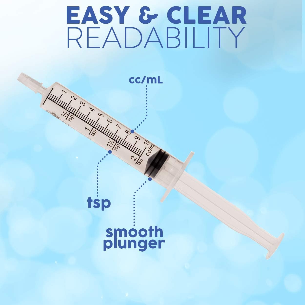 10ml Oral Syringe – 15 Syringes with Covers by Care Touch - Great for Oral Medicine and Home Care: Health & Personal Care