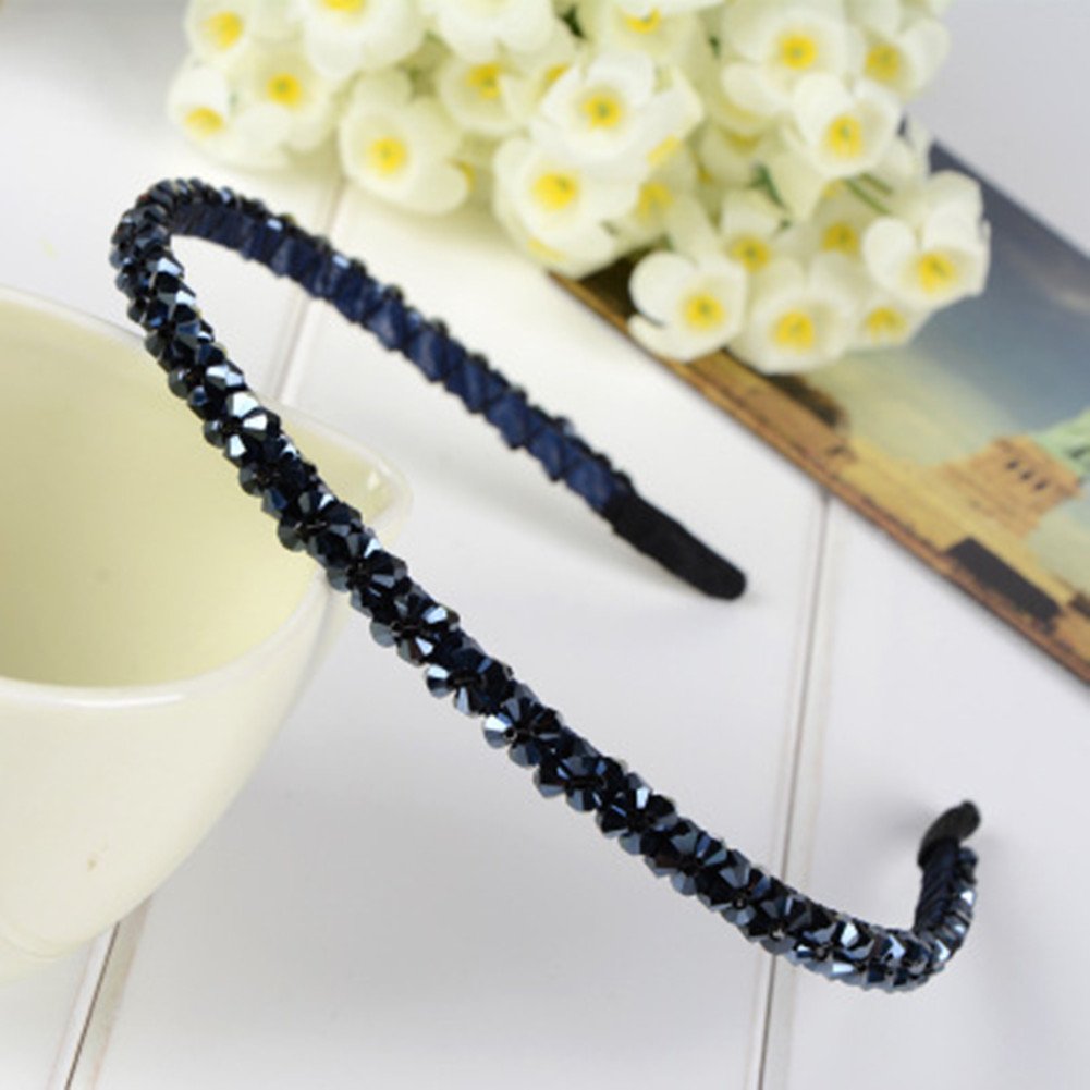 Casualfashion 6Pcs Bling Bling Double Rows Crystal Rhinestone Headband for Women Girls Thin Hair Hoop Fashion: Beauty