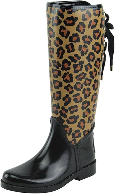 coach leopard rain boots