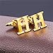 U7 Men's 18K Gold Plated Initial Cufflinks (Letter H)